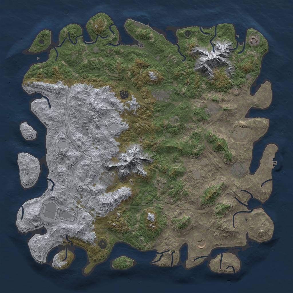 Rust Map: Procedural Map, Size: 5000, Seed: 1627375757, 18 Monuments