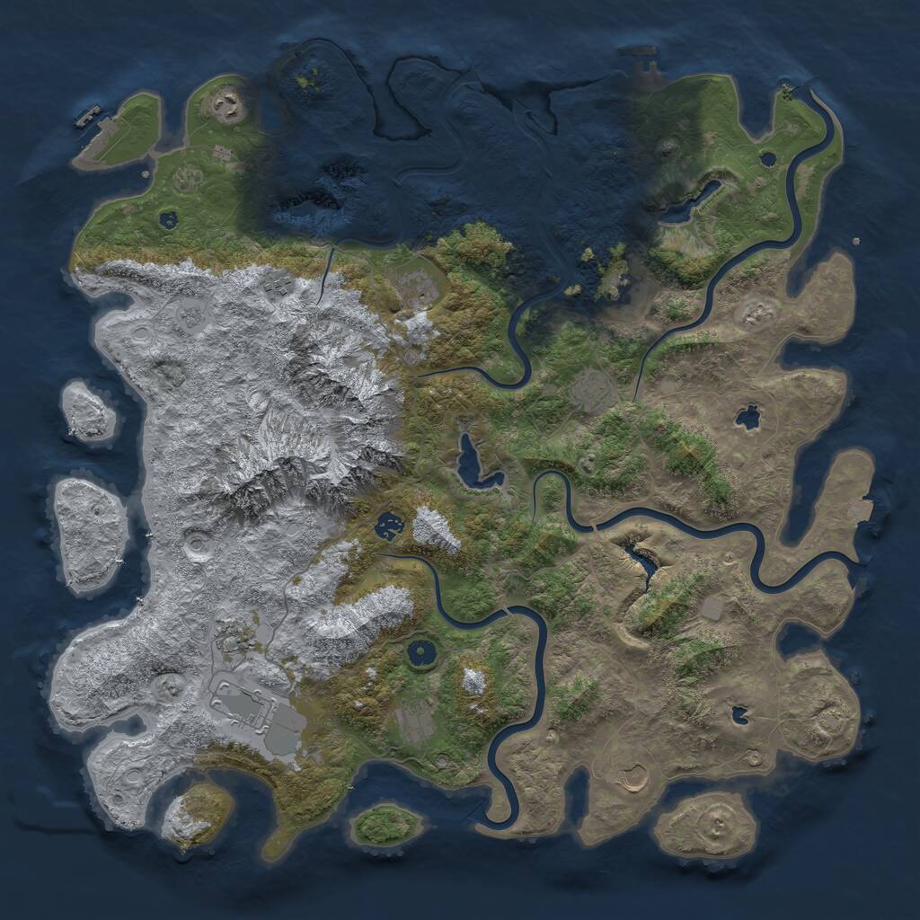 Rust Map: Procedural Map, Size: 5000, Seed: 1627375757, 16 Monuments