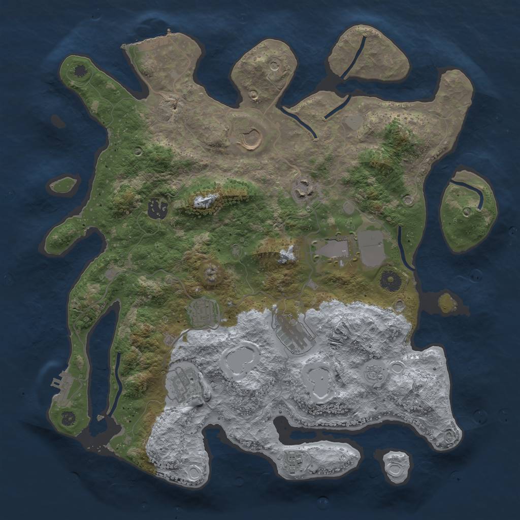 Rust Map: Procedural Map, Size: 3700, Seed: 4941482, 15 Monuments