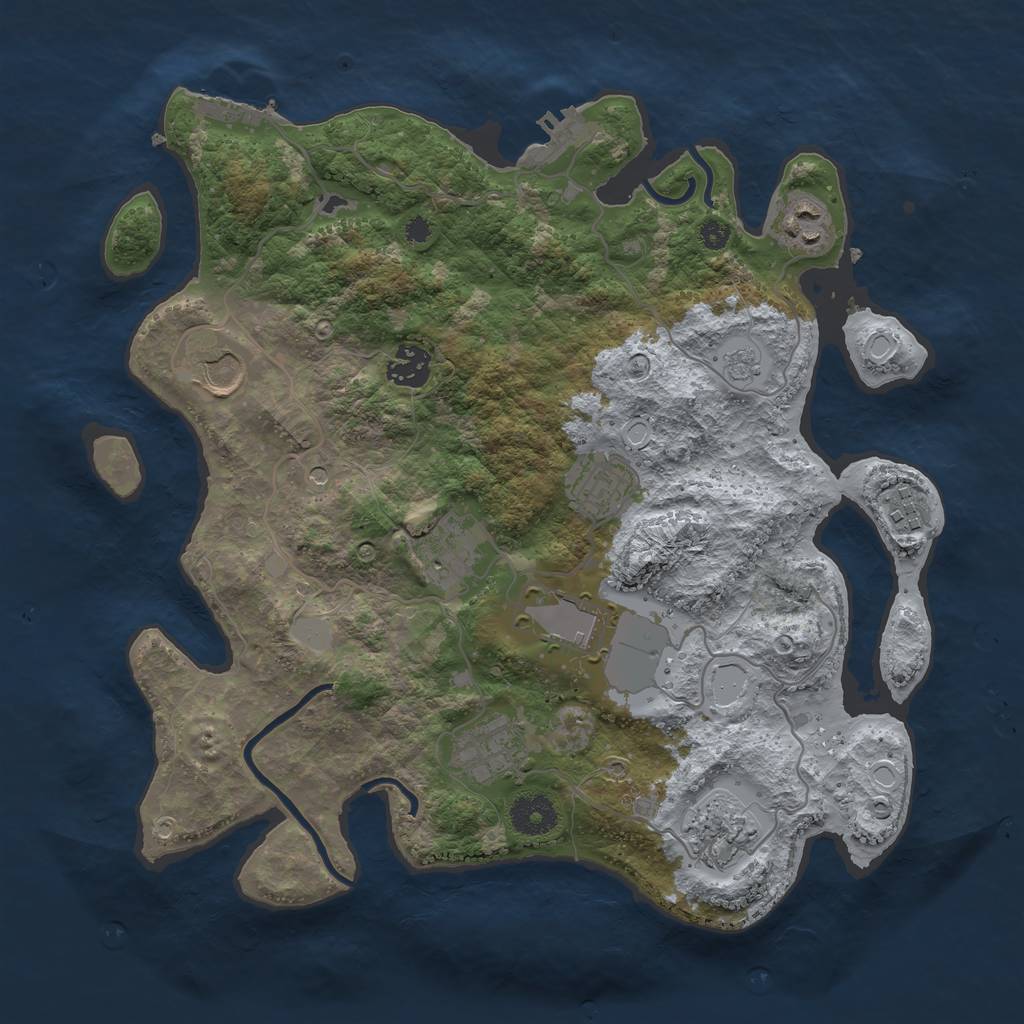 Rust Map: Procedural Map, Size: 3500, Seed: 15151512, 16 Monuments