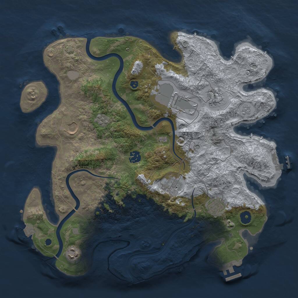 Rust Map: Procedural Map, Size: 3700, Seed: 5278894, 14 Monuments