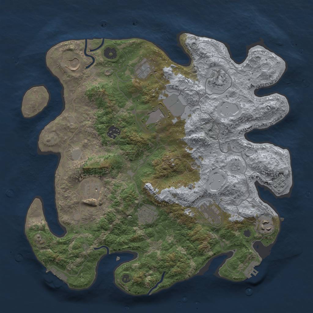 Rust Map: Procedural Map, Size: 3700, Seed: 5278894, 17 Monuments