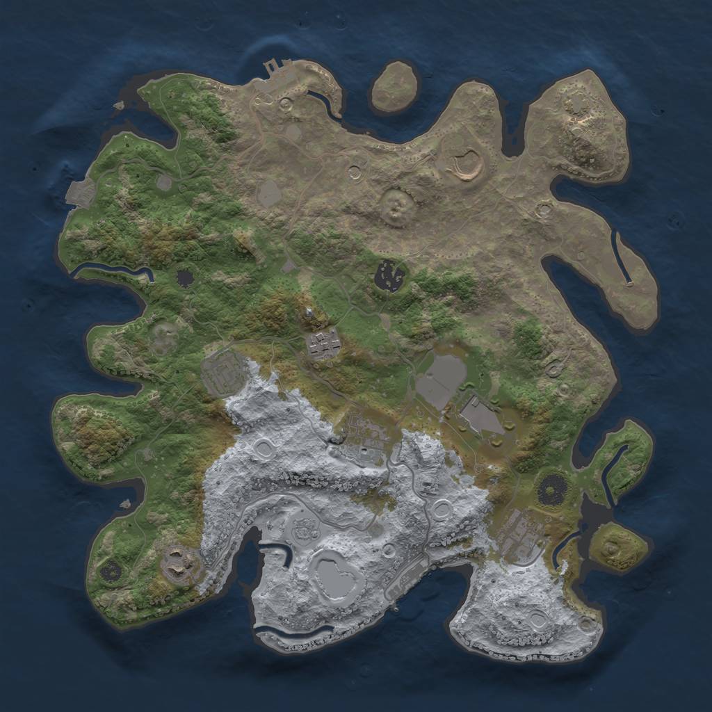 Rust Map: Procedural Map, Size: 3500, Seed: 2106, 16 Monuments