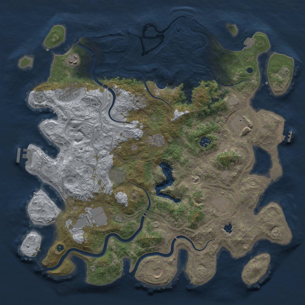 Rust Map: Procedural Map, Size: 4300, Seed: 480064093, 16 Monuments