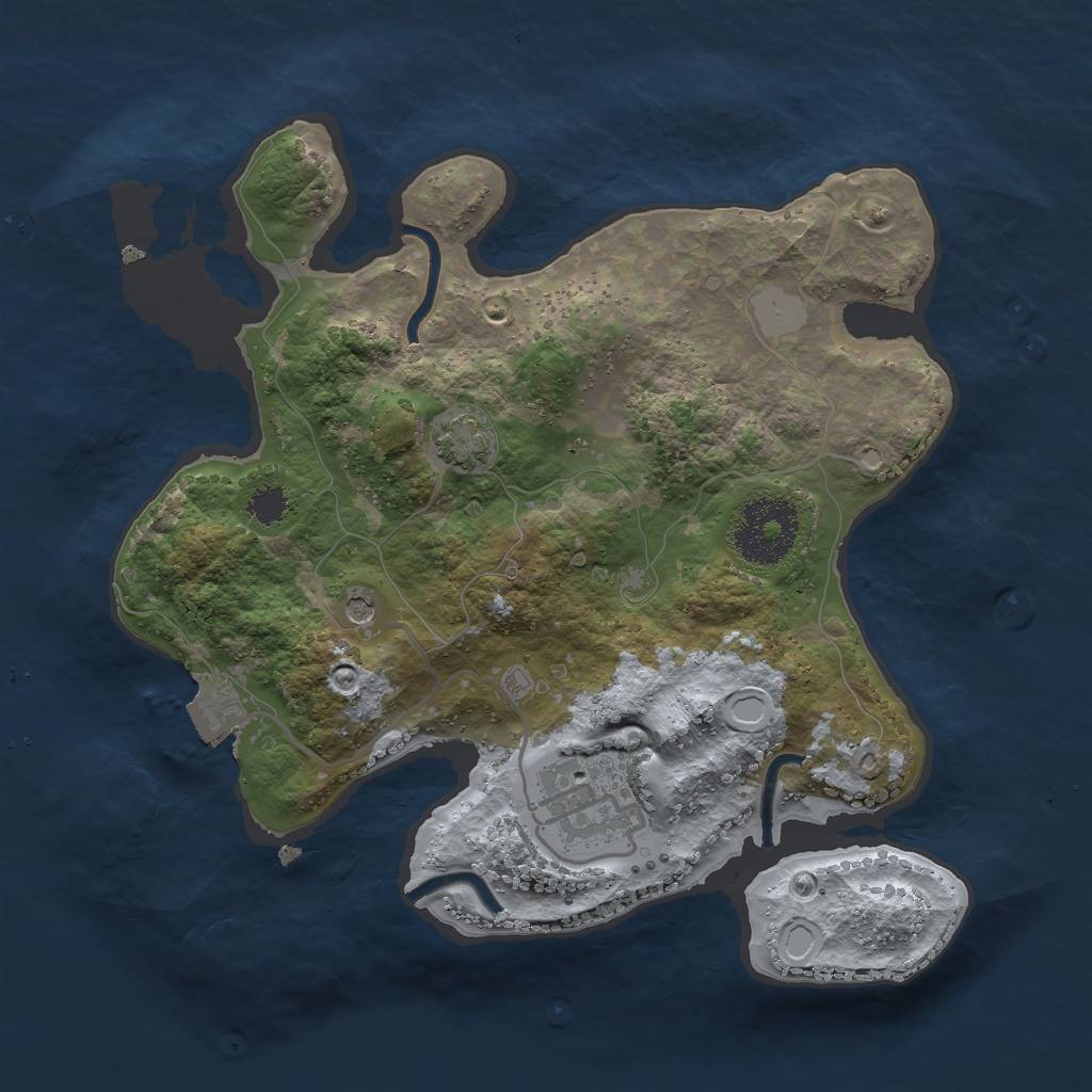 Rust Map: Procedural Map, Size: 2500, Seed: 1489761254, 6 Monuments