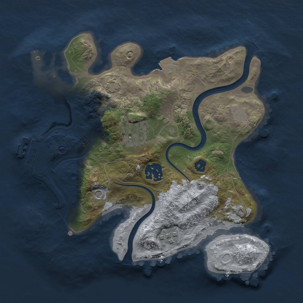 Rust Map: Procedural Map, Size: 2500, Seed: 1489761254, 7 Monuments