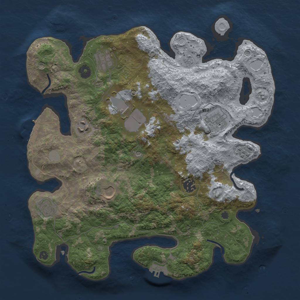 Rust Map: Procedural Map, Size: 3500, Seed: 831198352, 15 Monuments