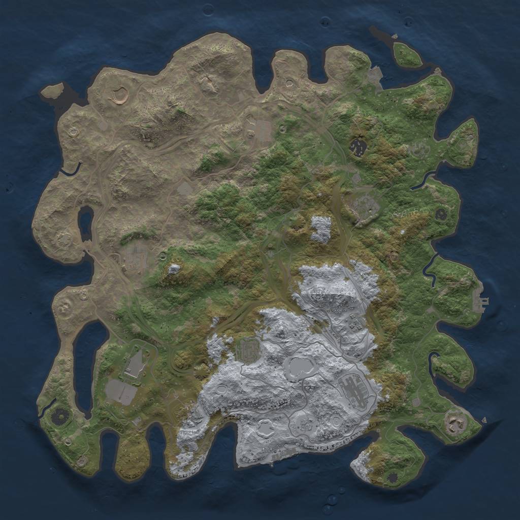 Rust Map: Procedural Map, Size: 4500, Seed: 3040315, 19 Monuments