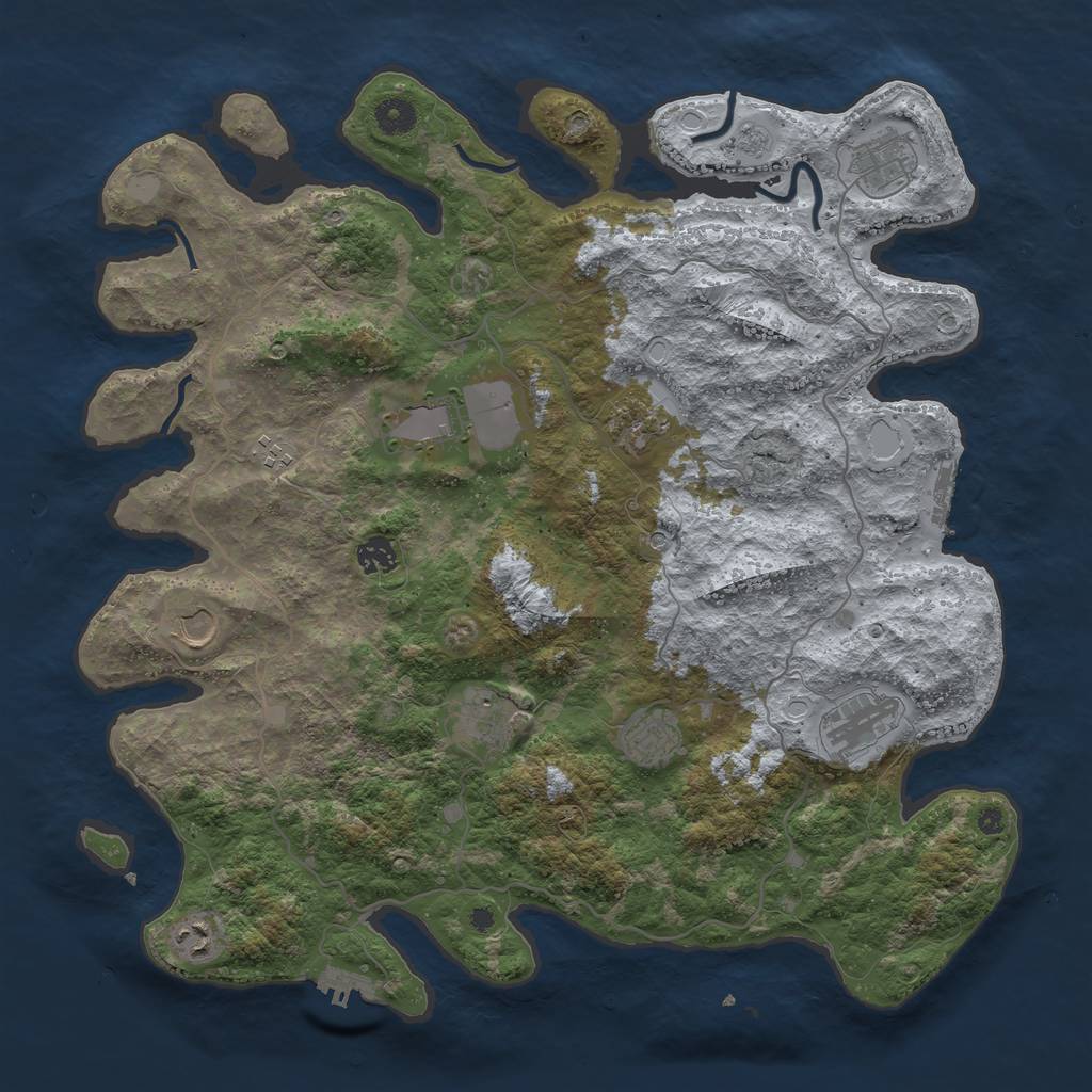 Rust Map: Procedural Map, Size: 4198, Seed: 20220106, 17 Monuments