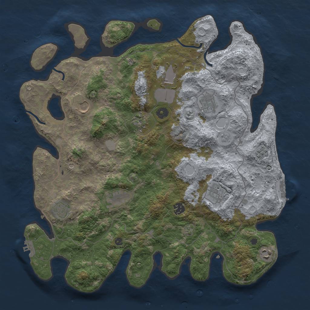 Rust Map: Procedural Map, Size: 4000, Seed: 337, 17 Monuments