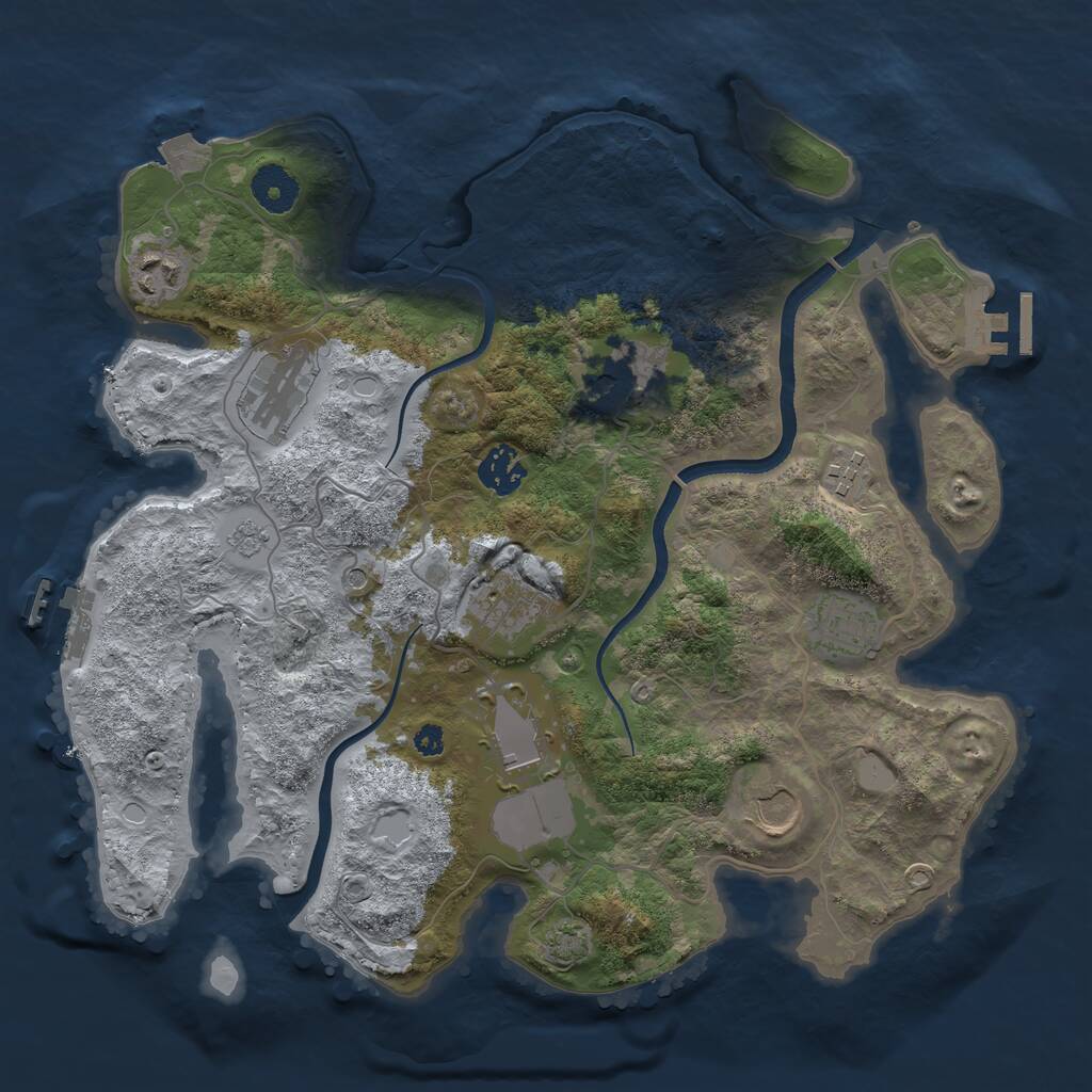 Rust Map: Procedural Map, Size: 3500, Seed: 107914433, 15 Monuments