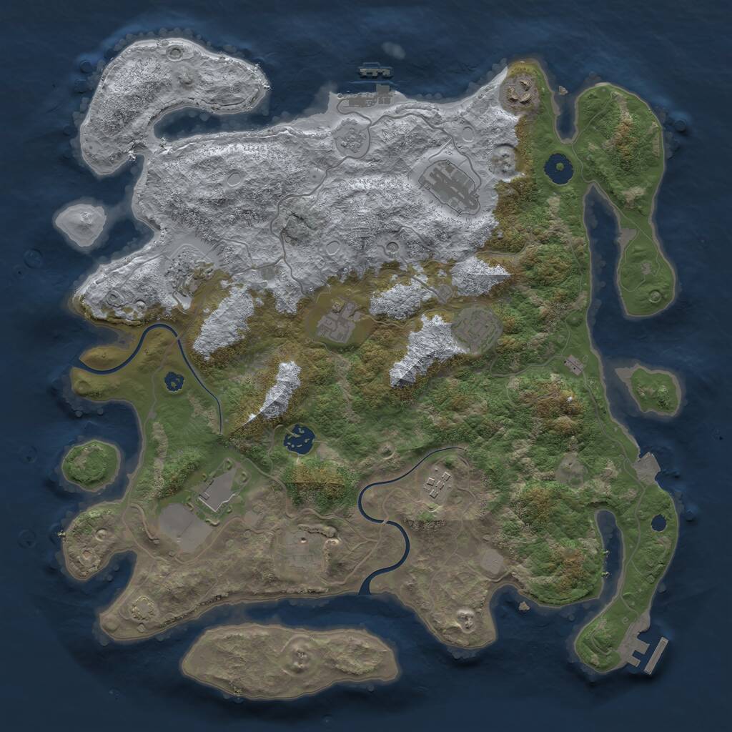 Rust Map: Procedural Map, Size: 3800, Seed: 6546, 15 Monuments