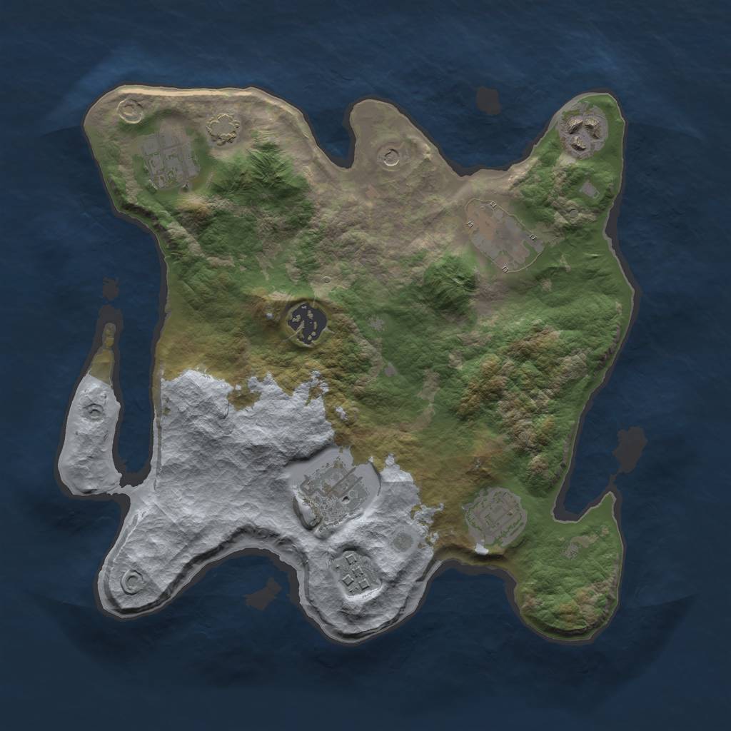 Rust Map: Barren, Size: 2900, Seed: 1129767560, 11 Monuments