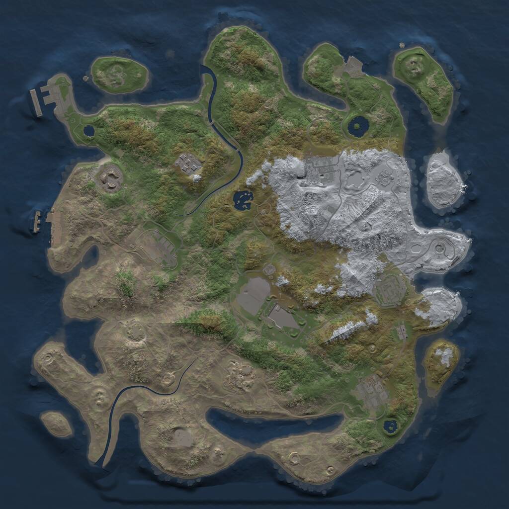 Rust Map: Procedural Map, Size: 3700, Seed: 56403, 15 Monuments