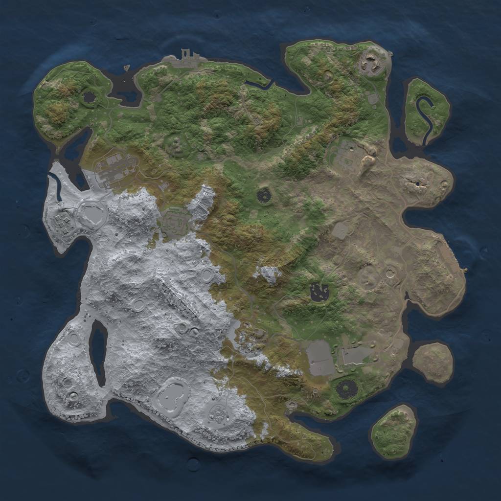 Rust Map: Procedural Map, Size: 3700, Seed: 5067754, 15 Monuments