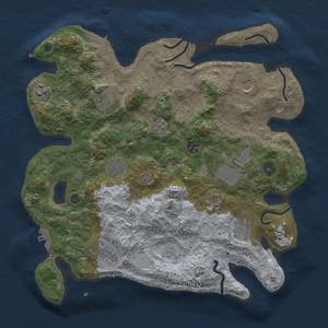Thumbnail Rust Map: Procedural Map, Size: 3700, Seed: 1248938, 16 Monuments