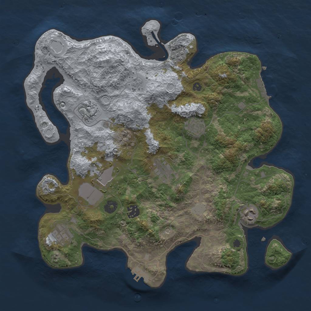 Rust Map: Procedural Map, Size: 3500, Seed: 596802903, 15 Monuments
