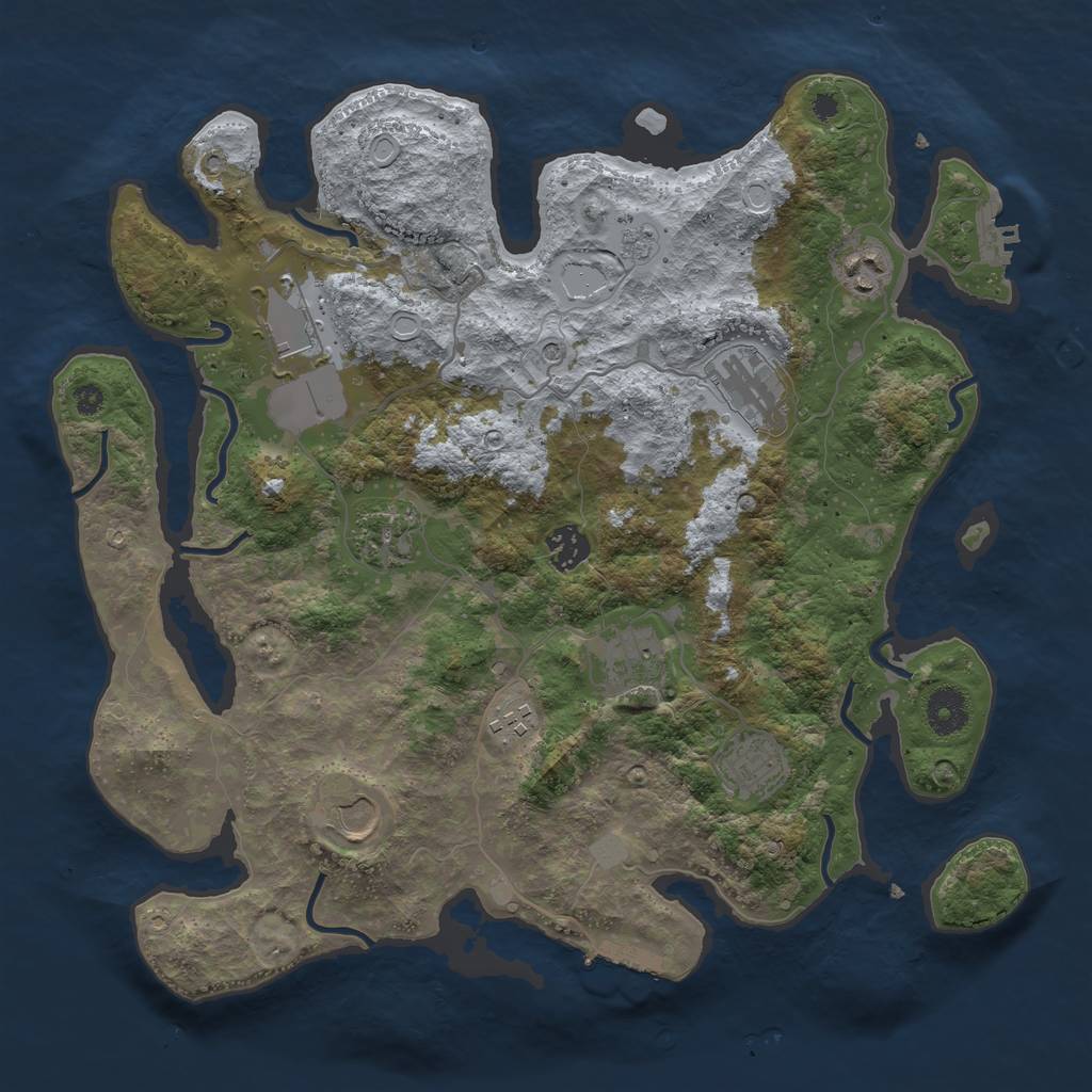Rust Map: Procedural Map, Size: 3700, Seed: 4694690, 16 Monuments