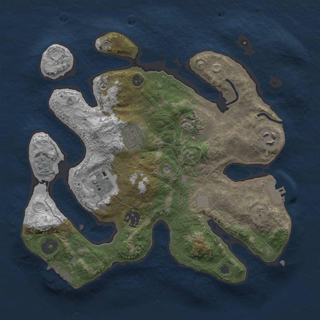 Rust Map: Procedural Map, Size: 3000, Seed: 1174570644, 14 Monuments