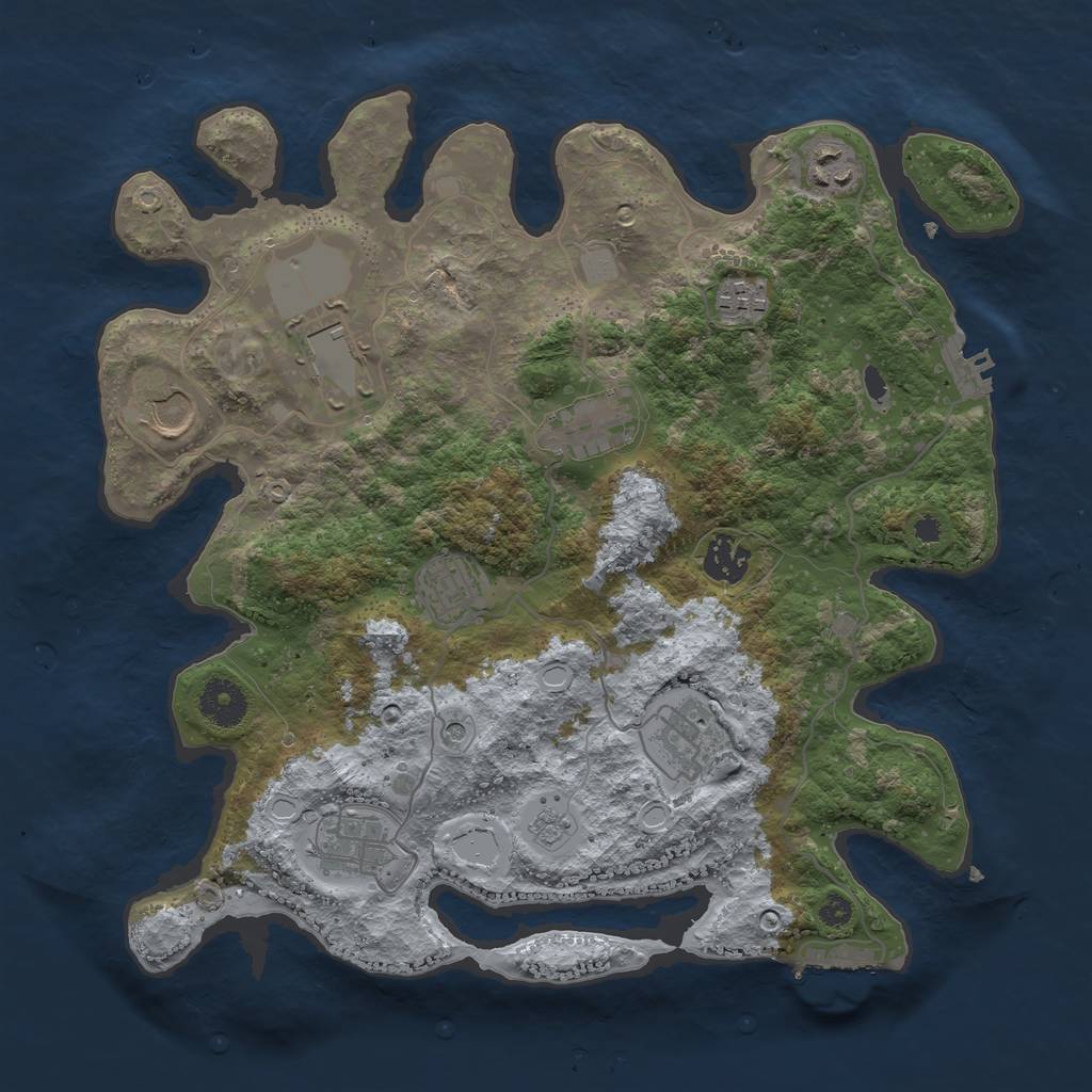 Rust Map: Procedural Map, Size: 3500, Seed: 1754137817, 16 Monuments