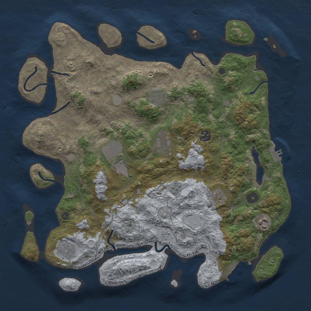 Rust Map: Procedural Map, Size: 4000, Seed: 1788, 16 Monuments