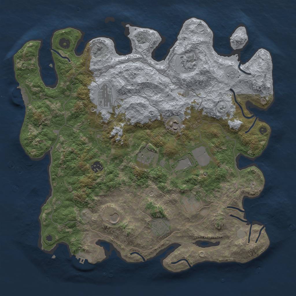 Rust Map: Procedural Map, Size: 4000, Seed: 281803, 17 Monuments