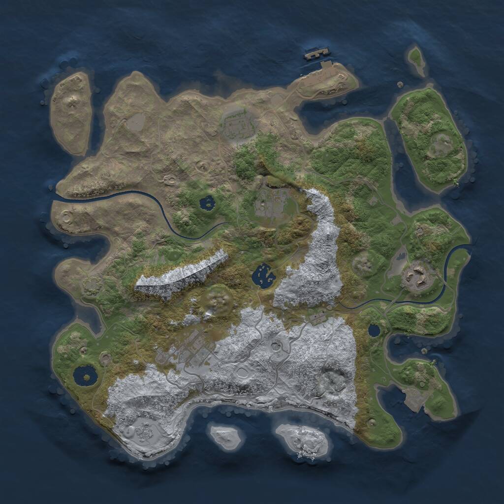 Rust Map: Procedural Map, Size: 3300, Seed: 123335, 10 Monuments