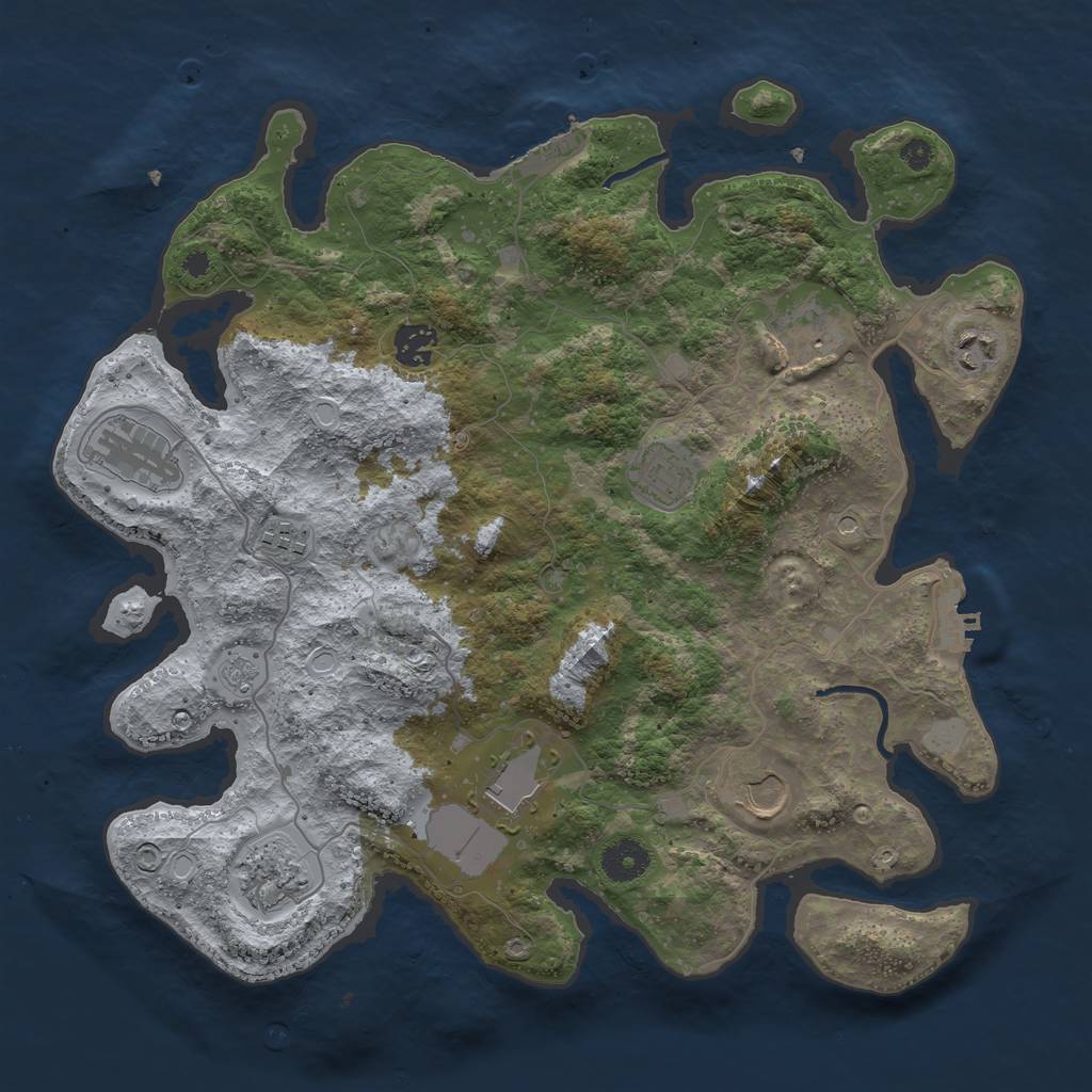 Rust Map: Procedural Map, Size: 3700, Seed: 2233622, 16 Monuments