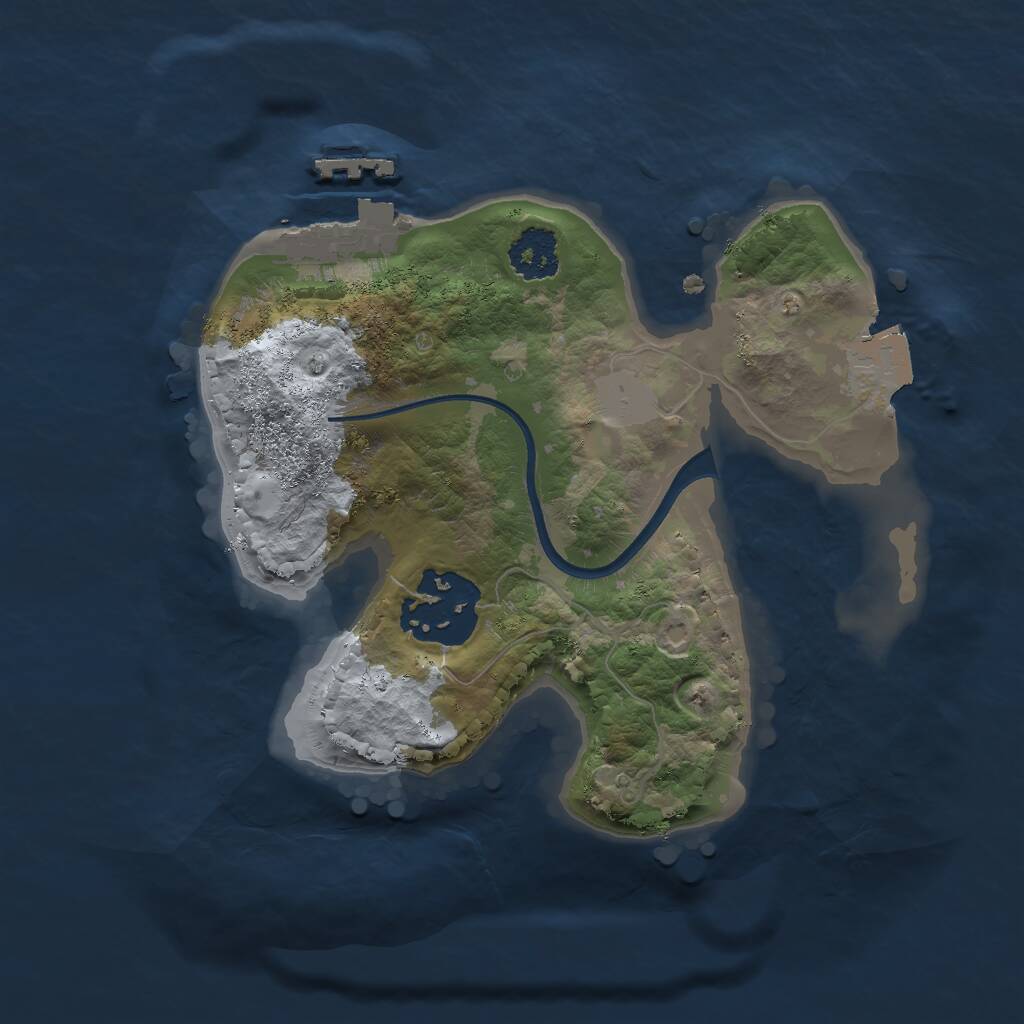 Rust Map: Procedural Map, Size: 2000, Seed: 26514828, 3 Monuments