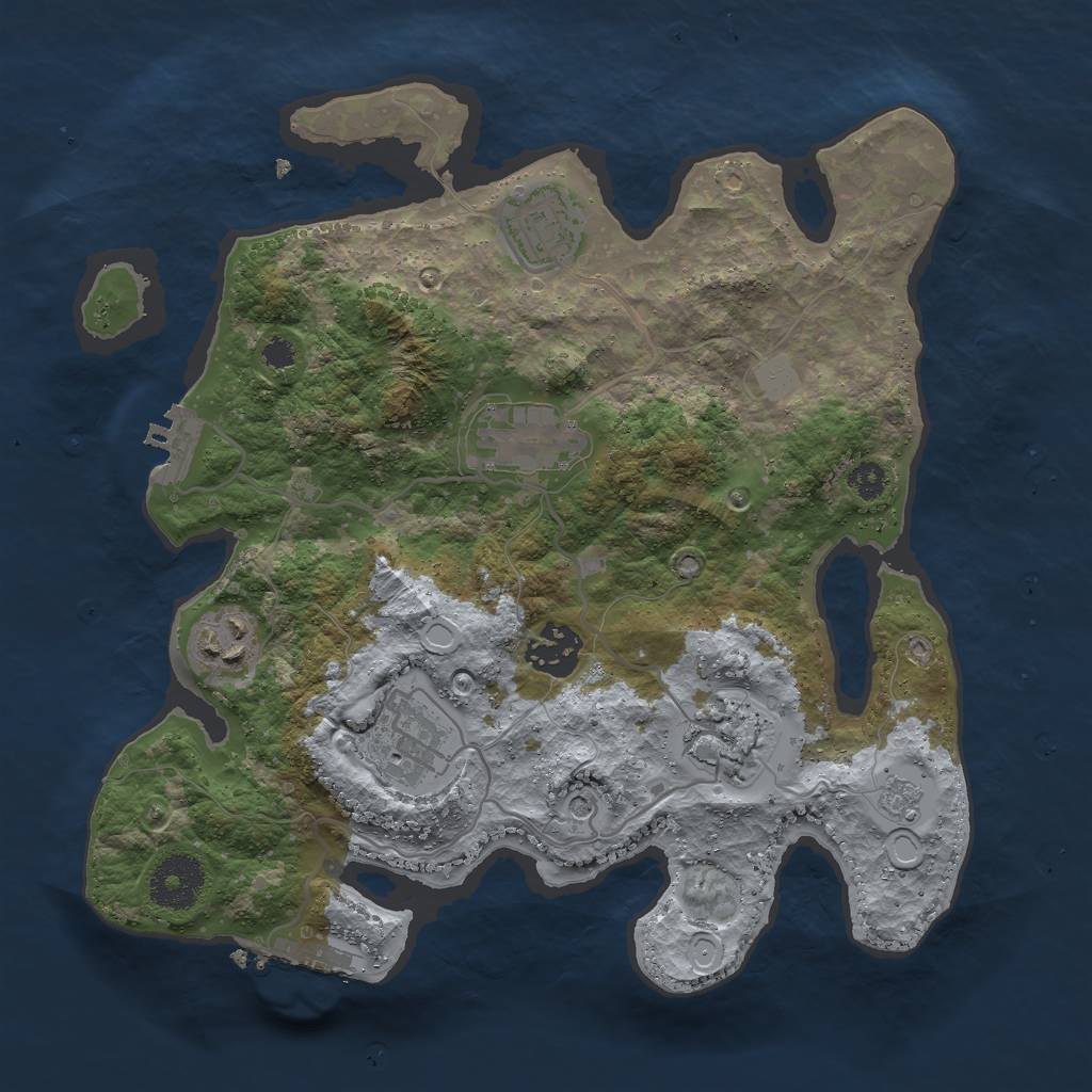 Rust Map: Procedural Map, Size: 3000, Seed: 1982198219, 13 Monuments