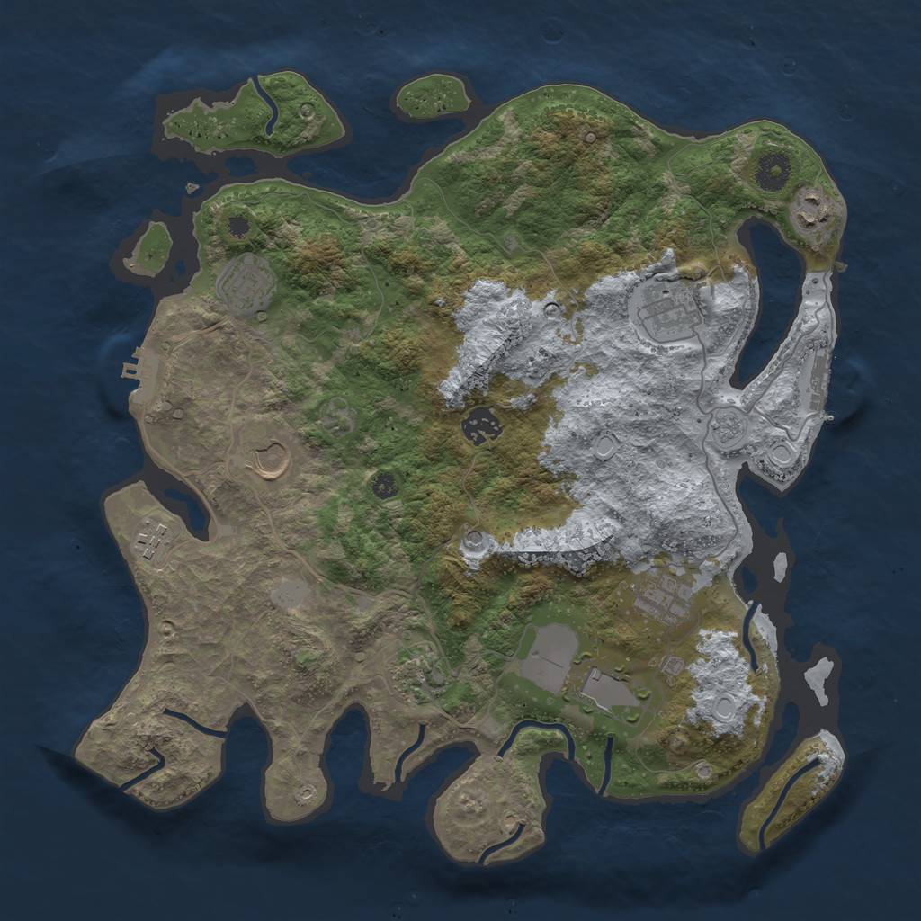 Rust Map: Procedural Map, Size: 3700, Seed: 5985167, 16 Monuments