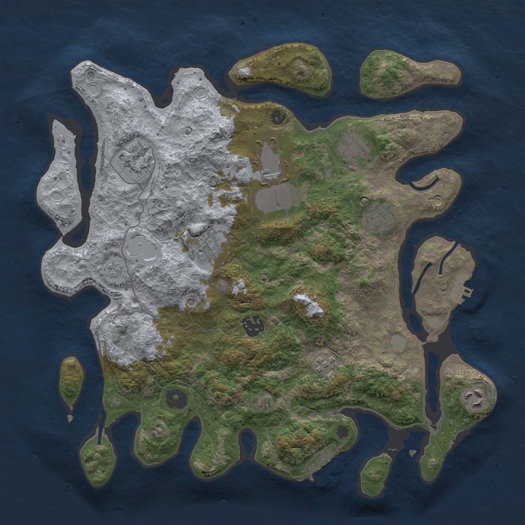 Rust Map: Procedural Map, Size: 3700, Seed: 4720635, 15 Monuments