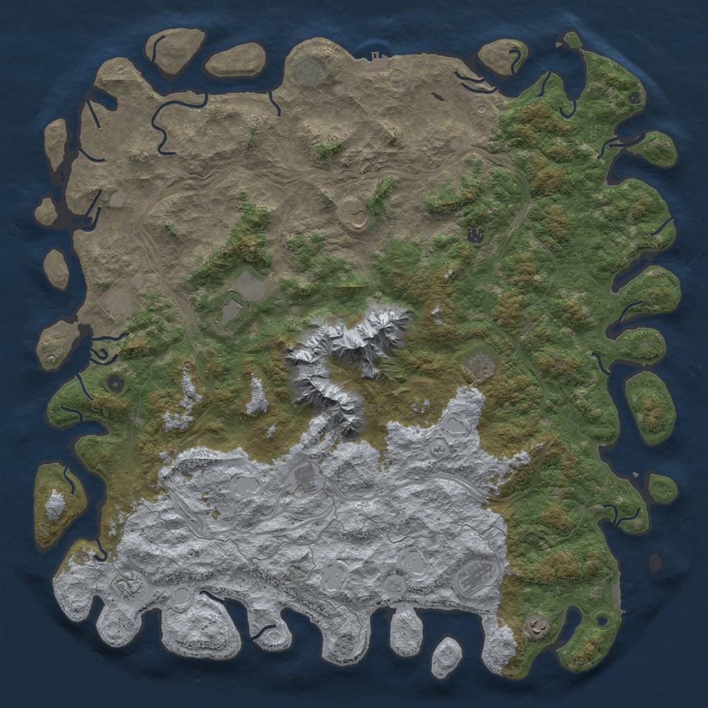 Rust Map: Procedural Map, Size: 6000, Seed: 1837496536, 18 Monuments