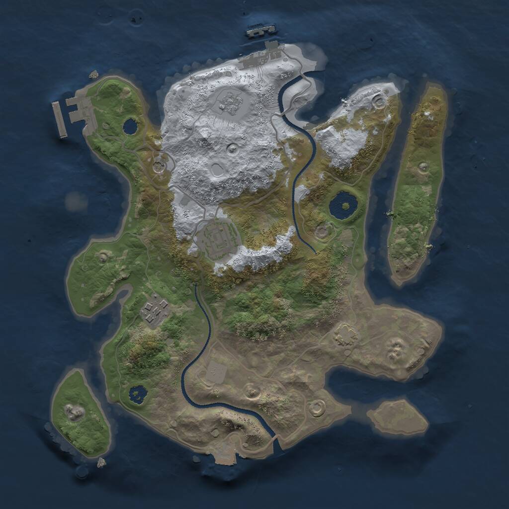 Rust Map: Procedural Map, Size: 2800, Seed: 5, 8 Monuments