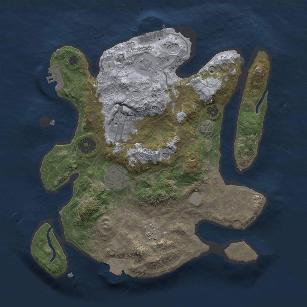 Rust Map: Procedural Map, Size: 2800, Seed: 5, 11 Monuments