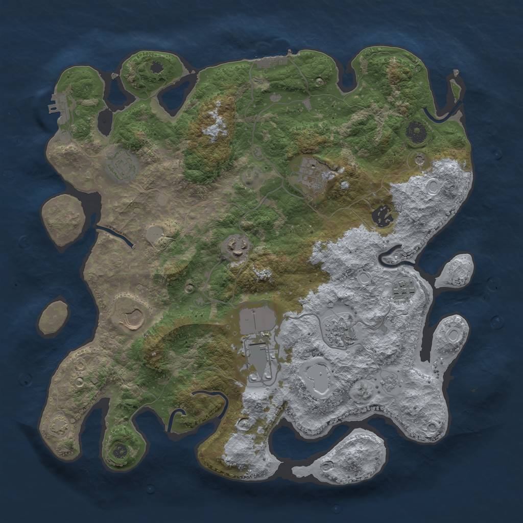 Rust Map: Procedural Map, Size: 3700, Seed: 6278209, 16 Monuments