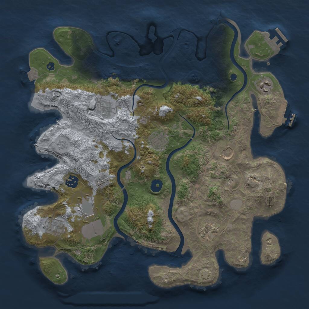 Rust Map: Procedural Map, Size: 3700, Seed: 1148512, 15 Monuments
