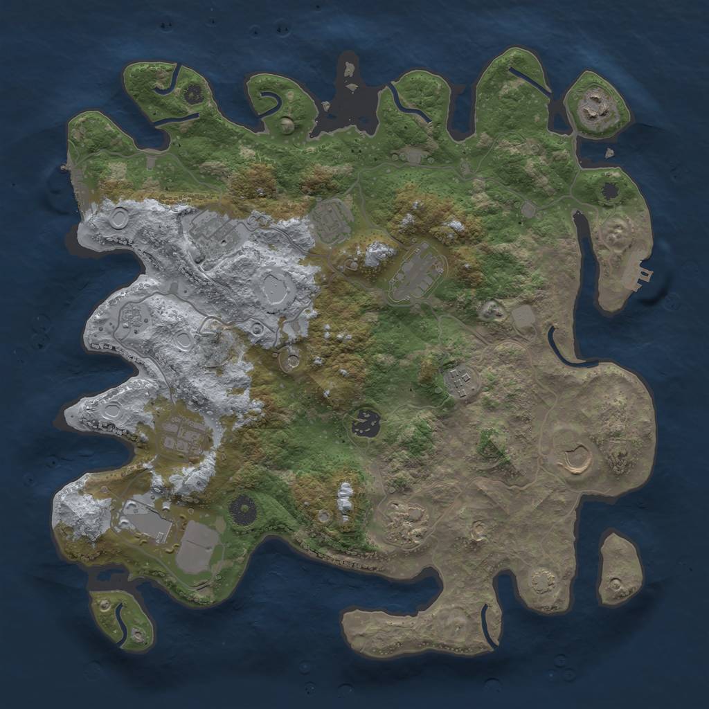 Rust Map: Procedural Map, Size: 3700, Seed: 1148512, 18 Monuments