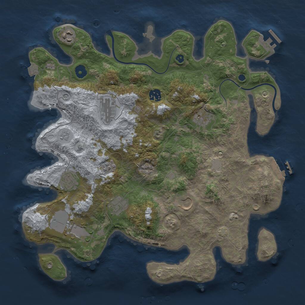 Rust Map: Procedural Map, Size: 3700, Seed: 1148512, 15 Monuments