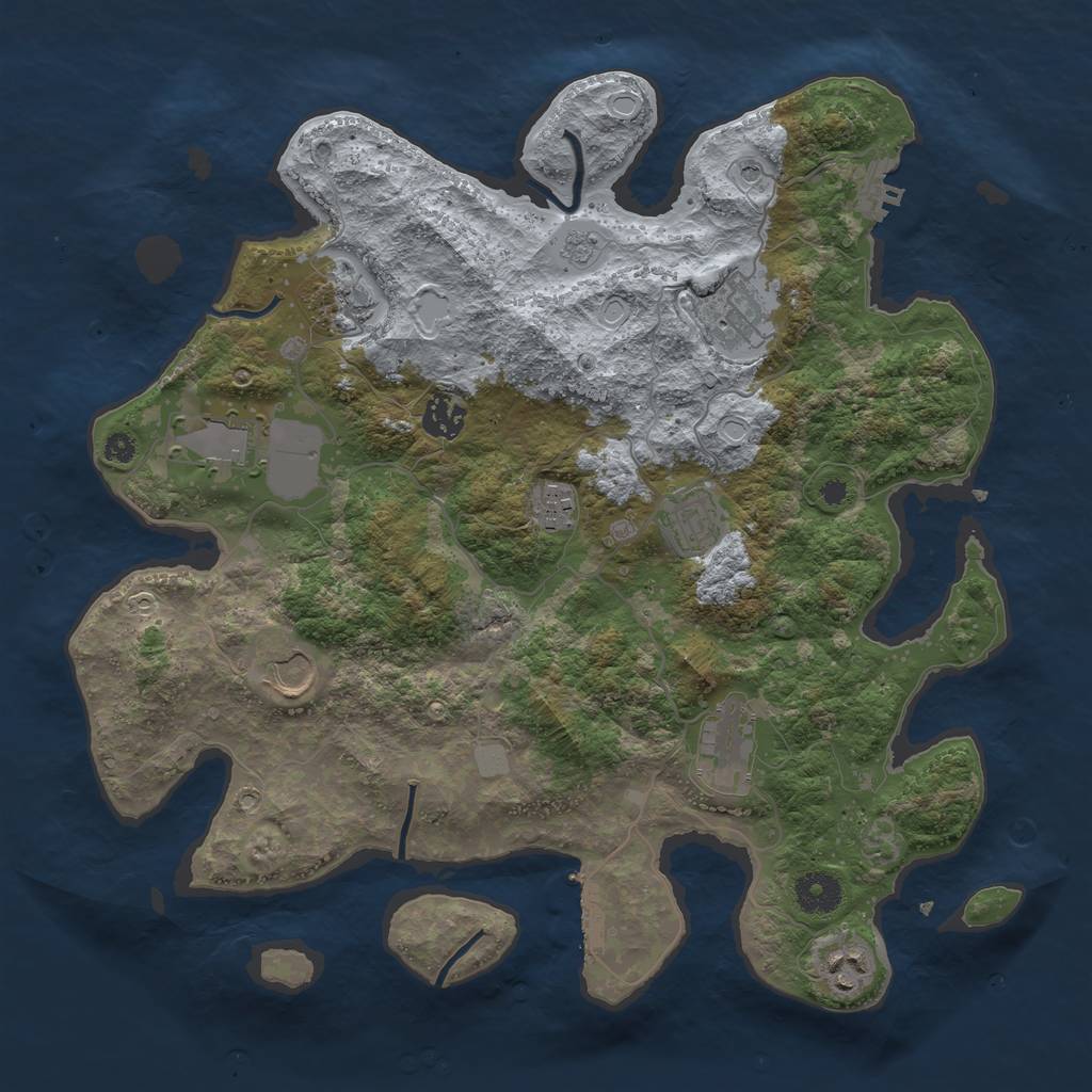 Rust Map: Procedural Map, Size: 3700, Seed: 981573357, 16 Monuments