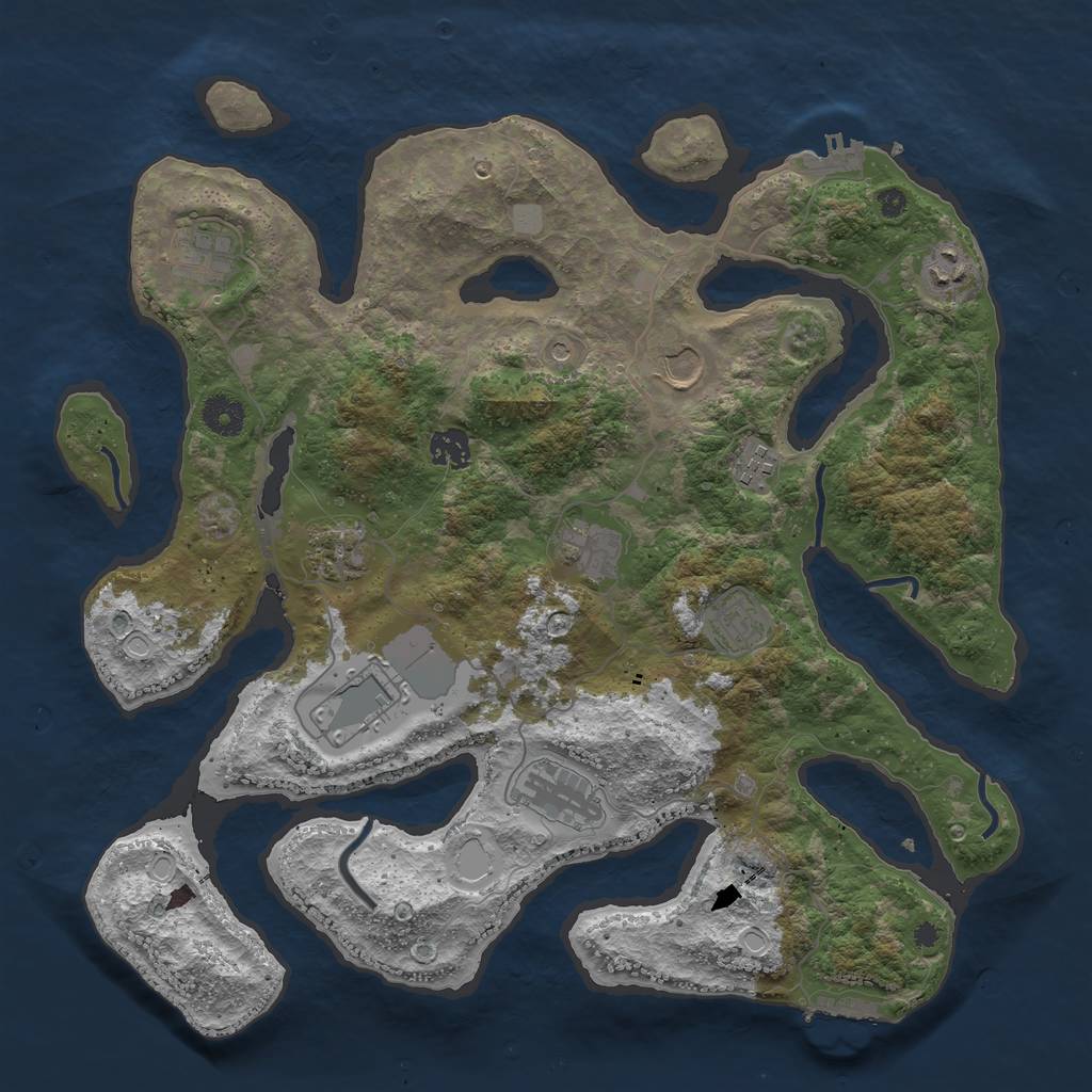 Rust Map: Procedural Map, Size: 3900, Seed: 2147483647, 18 Monuments