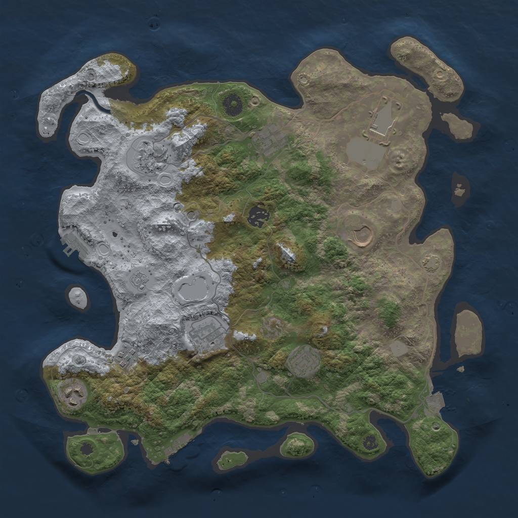 Rust Map: Procedural Map, Size: 3700, Seed: 5249497, 17 Monuments