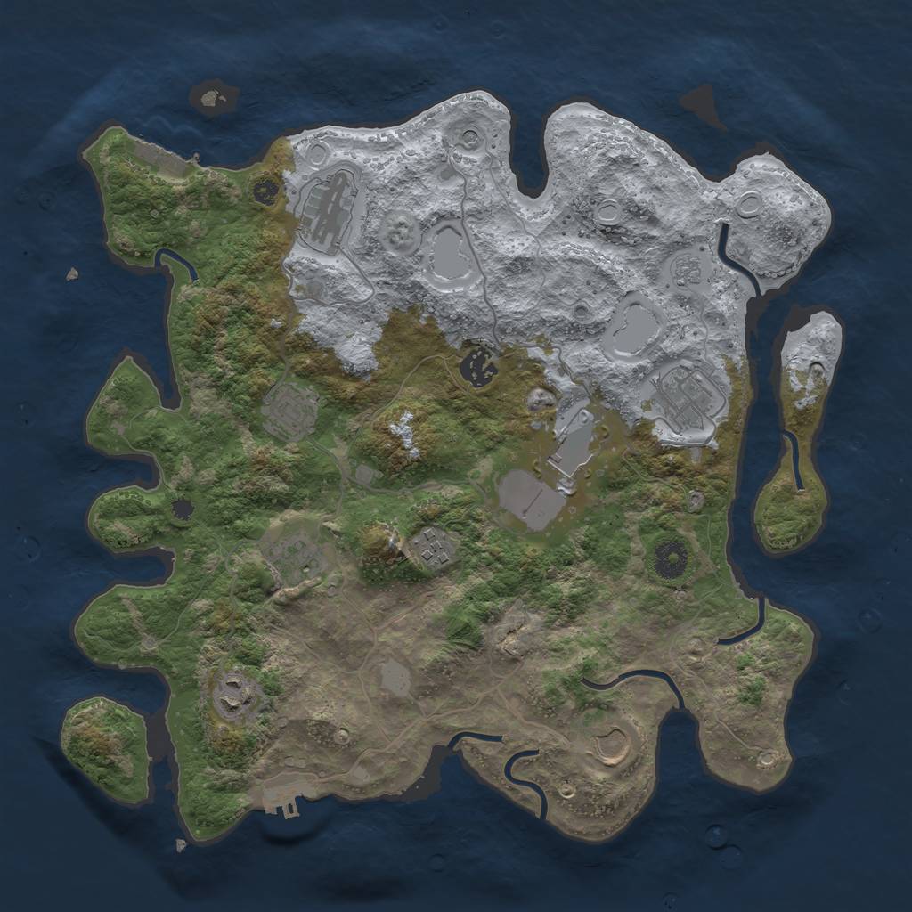 Rust Map: Procedural Map, Size: 3700, Seed: 5469695, 16 Monuments