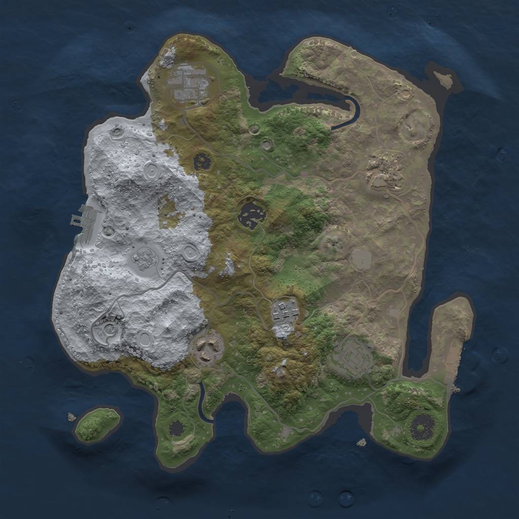 Rust Map: Procedural Map, Size: 3000, Seed: 3200, 13 Monuments