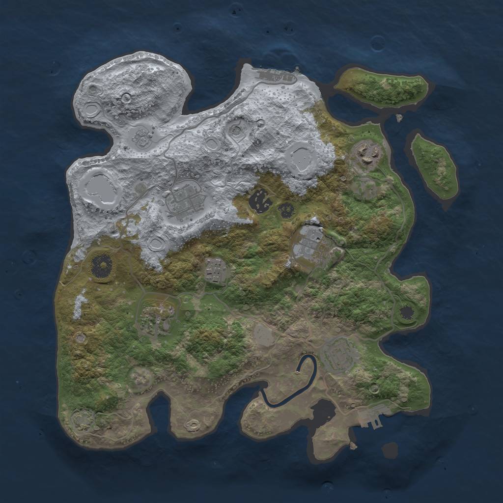 Rust Map: Procedural Map, Size: 3300, Seed: 420420, 15 Monuments