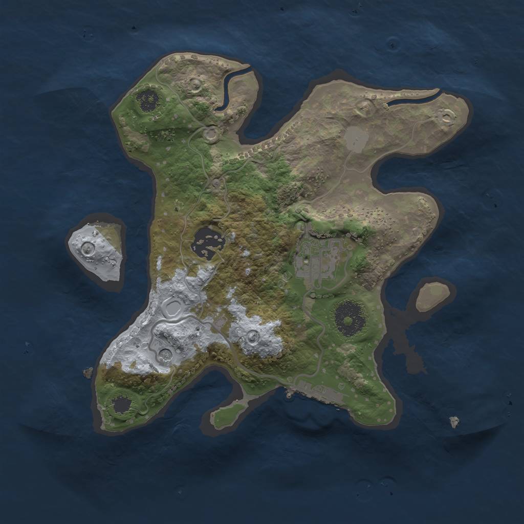 Rust Map: Procedural Map, Size: 2450, Seed: 271562, 7 Monuments