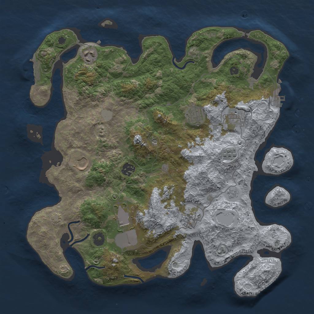 Rust Map: Procedural Map, Size: 3700, Seed: 2990118, 16 Monuments