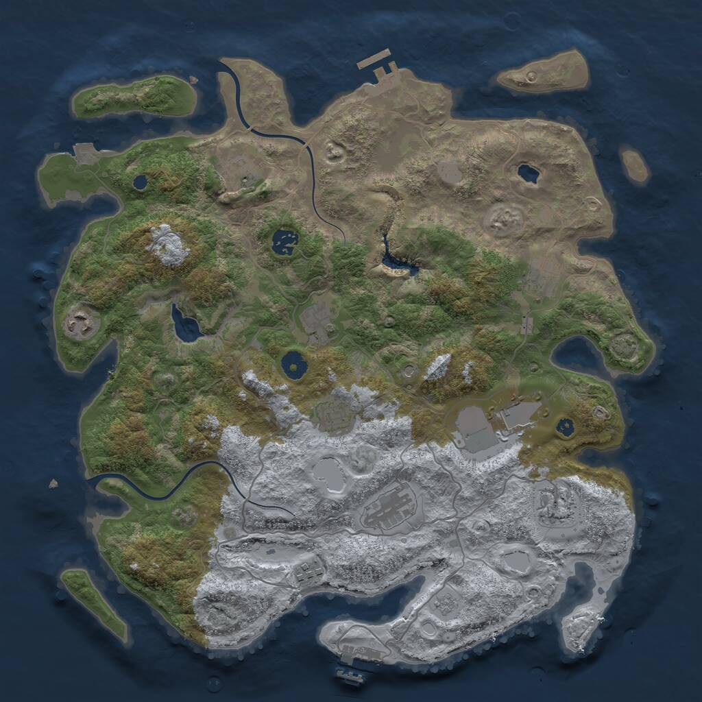 Rust Map: Procedural Map, Size: 4000, Seed: 1349, 16 Monuments