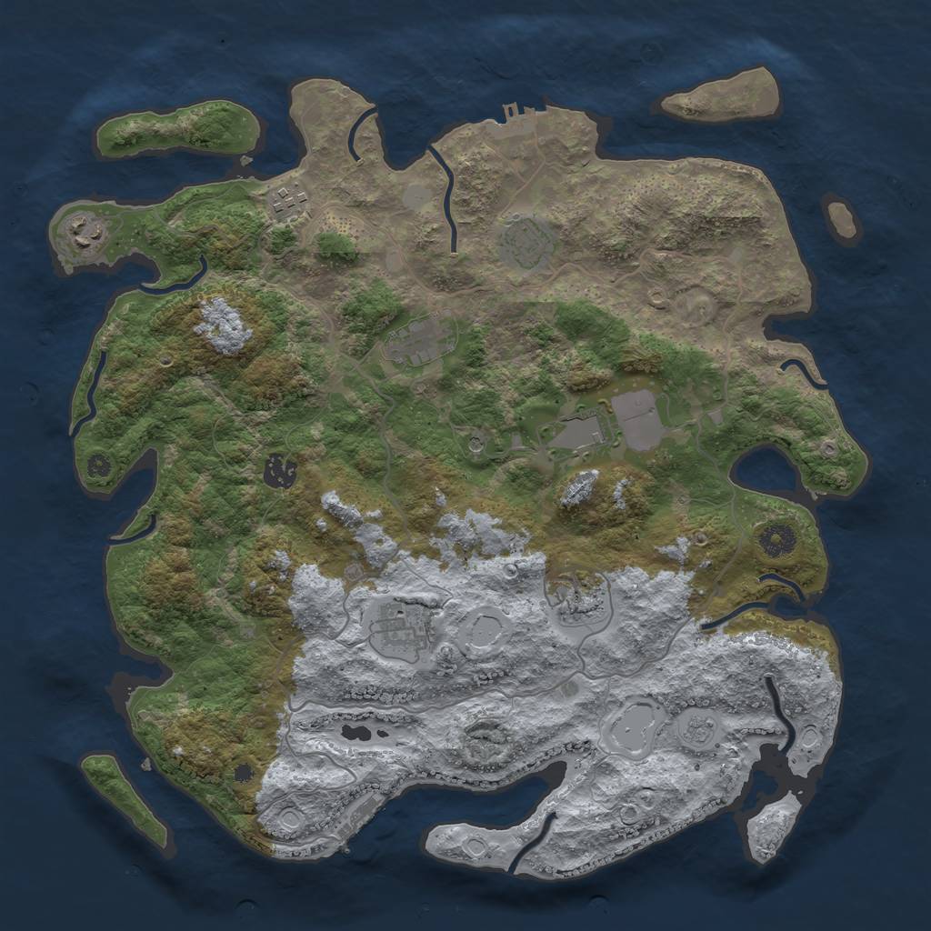 Rust Map: Procedural Map, Size: 4000, Seed: 1349, 15 Monuments