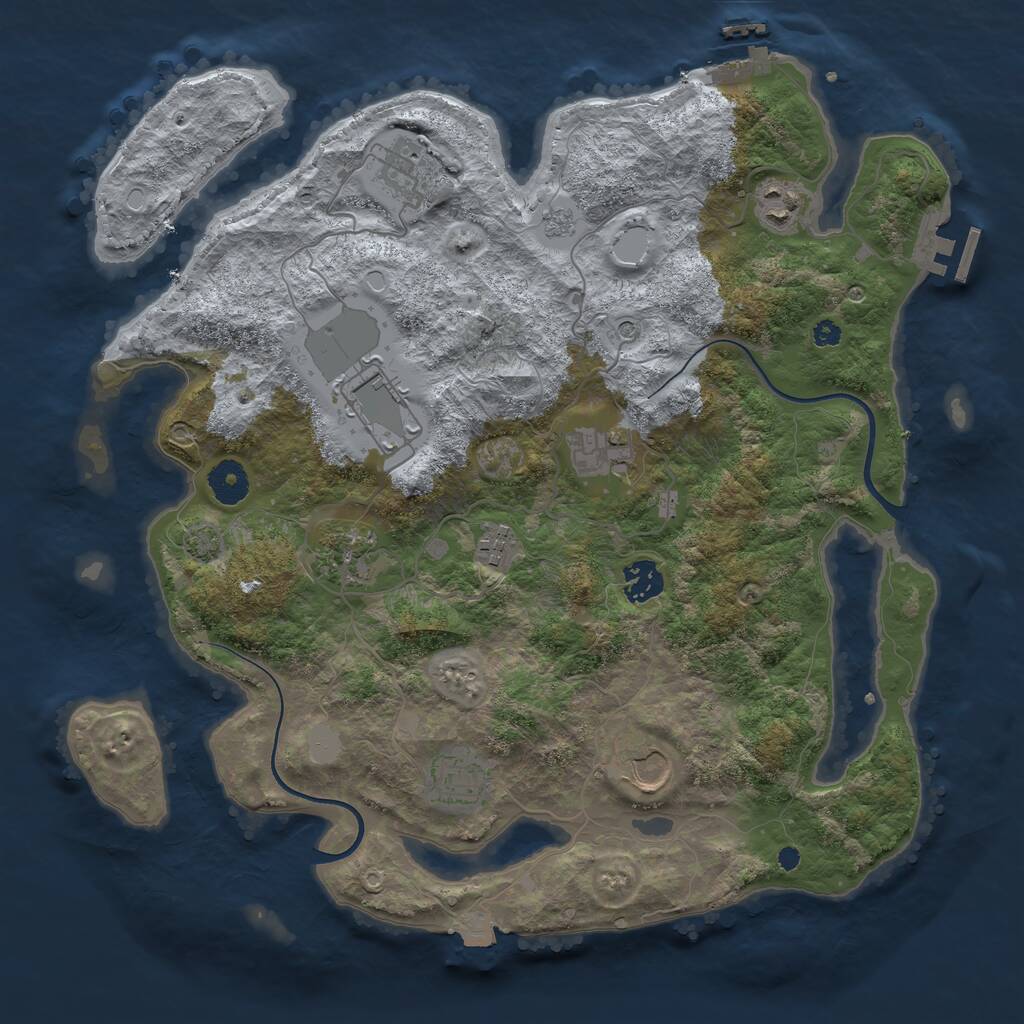 Rust Map: Procedural Map, Size: 3700, Seed: 5825957, 15 Monuments